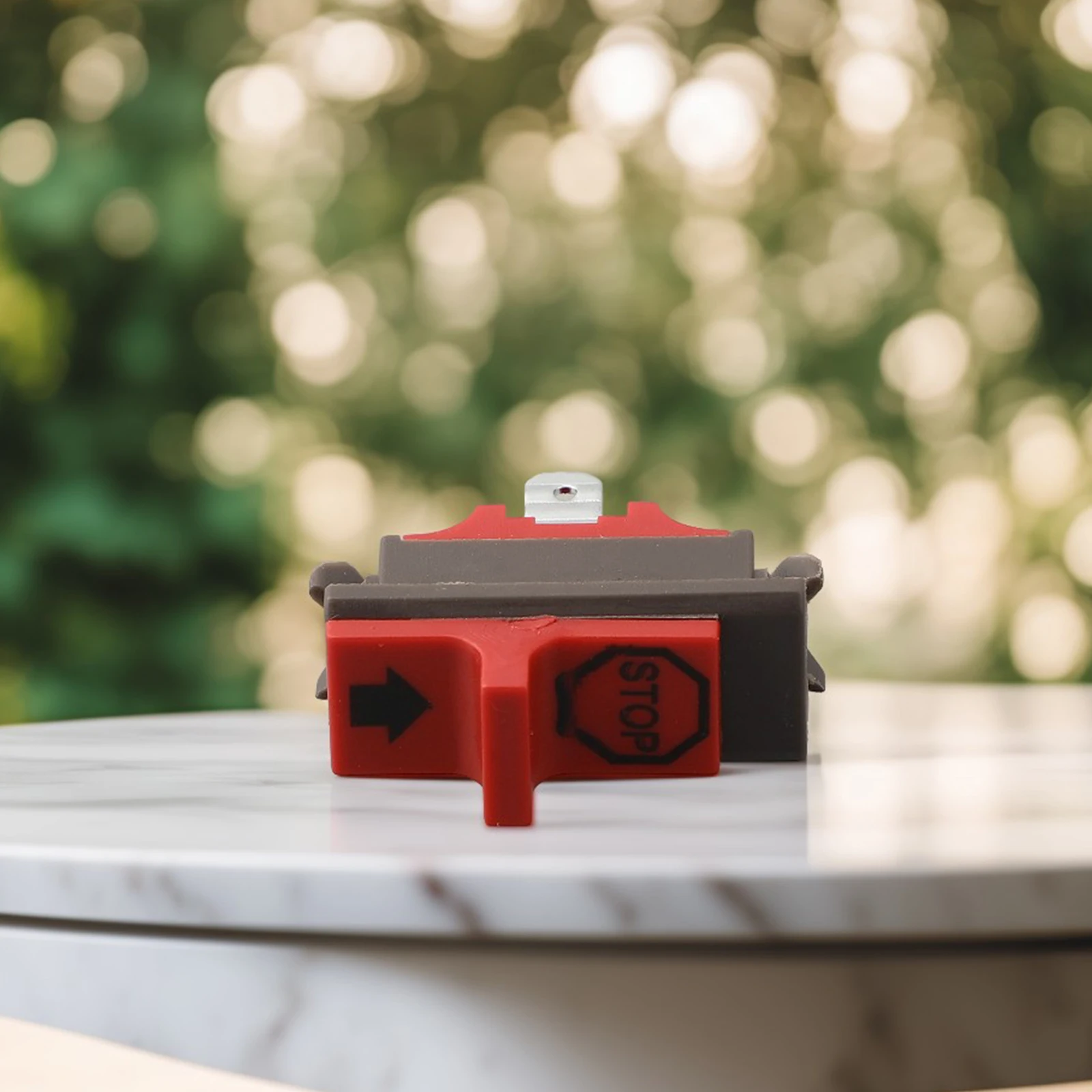 مفتاح إيقاف عالي الجودة، زر موثوق به من البلاستيك والمعادن، ملحقات قطع الغيار، تجهيزات محرك المنشار #6