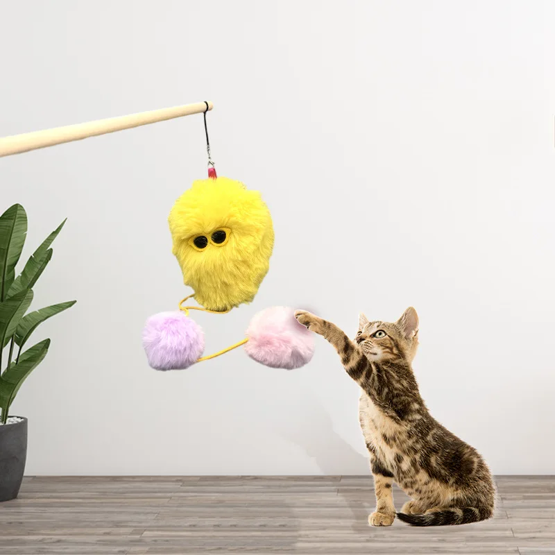 Cat Toys Plush Toy Cat Sticks Self Lifting Emitting Sound and Light Cute People Pets Interactive Toys Pet Supplies