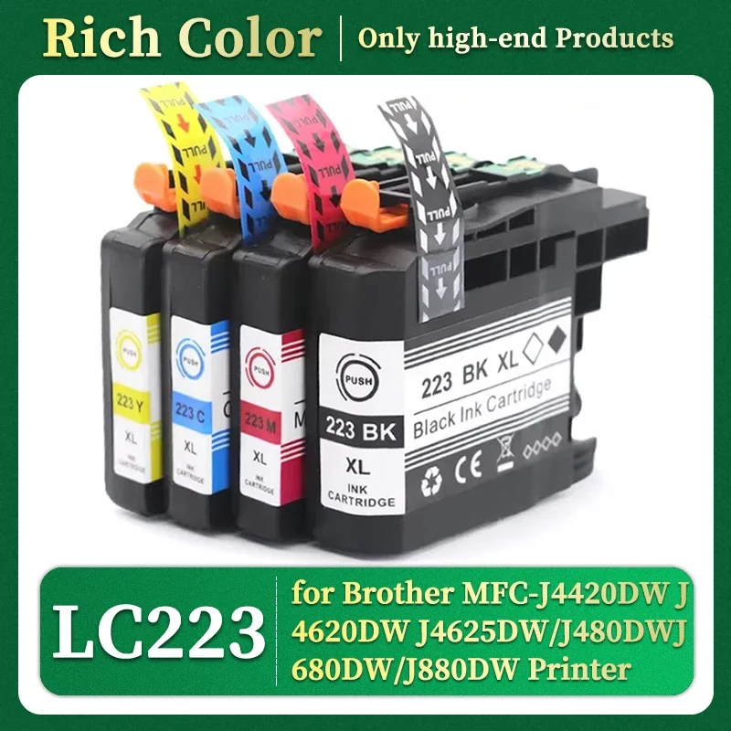 LC223 LC221 LC 223 Color Compatible Ink Cartridge With Chip For Brother MFC-J4420DW/J4620DW/J4625DW/J480DW/J680DW/J880DW Printer