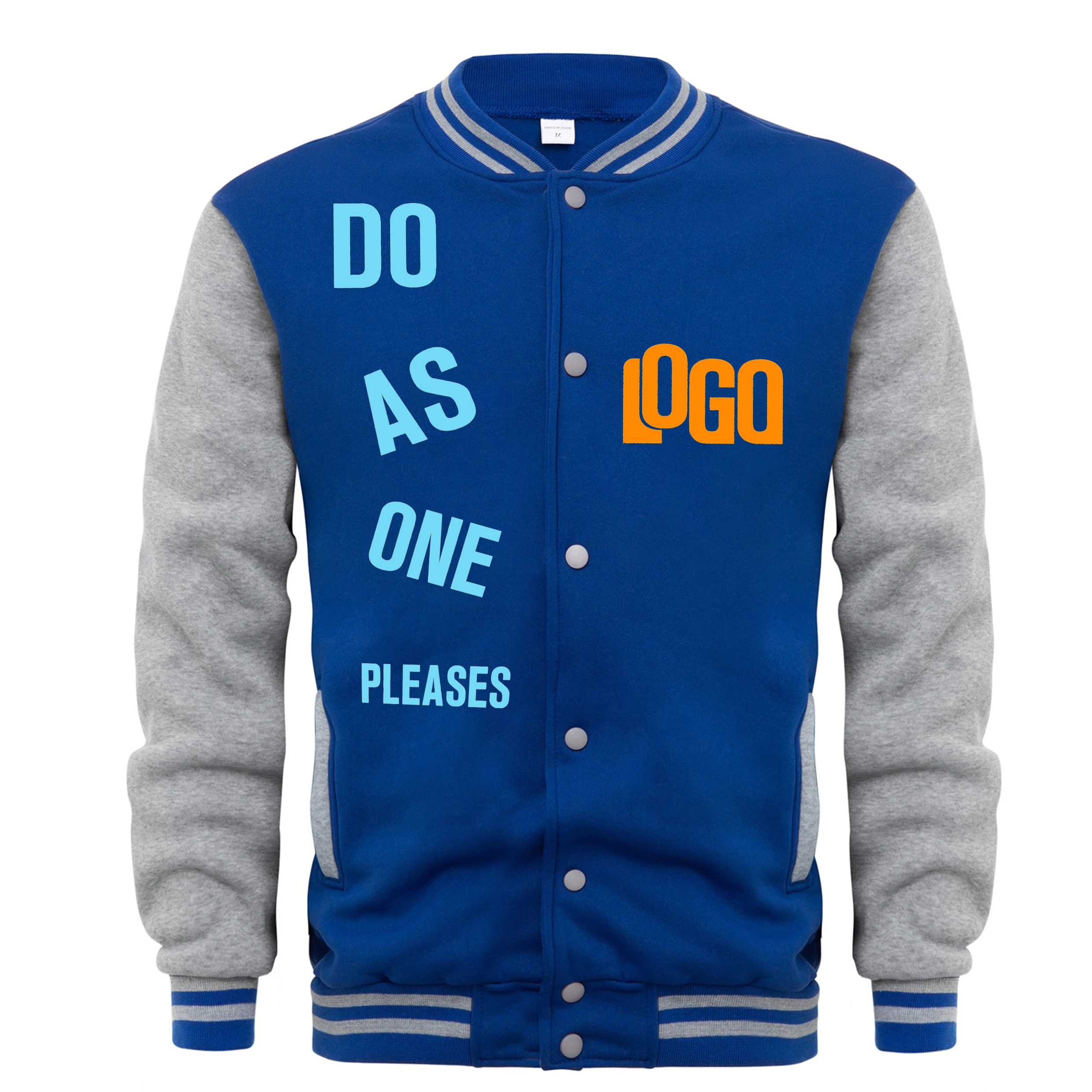 DIY custom your LOGO or picture Men's multi-pocket zipper hooded casual shirt plus size loose pullover fashion sweater top