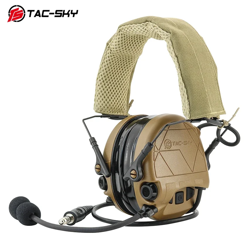 

TAC-SKY Shooting Headphones Noise Reduction Pickup Communication TAC301 Tactical Headset with U94 V2ptt for Baofeng Walkie-talki