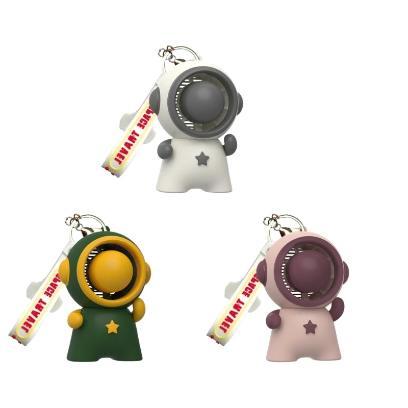 Cartoon Astronaut Mini Fan Keychain Without Vane-Summer Rechargeable Air Cooler Travel Air Cooling Home Drop Shipping