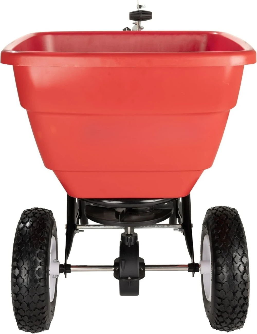 

150lb Towable Broadcast Fertilizer Spreader, Pull Behind Aerator/Tractor, Easy Flow Control, Adjustable, Non-Skid Tires