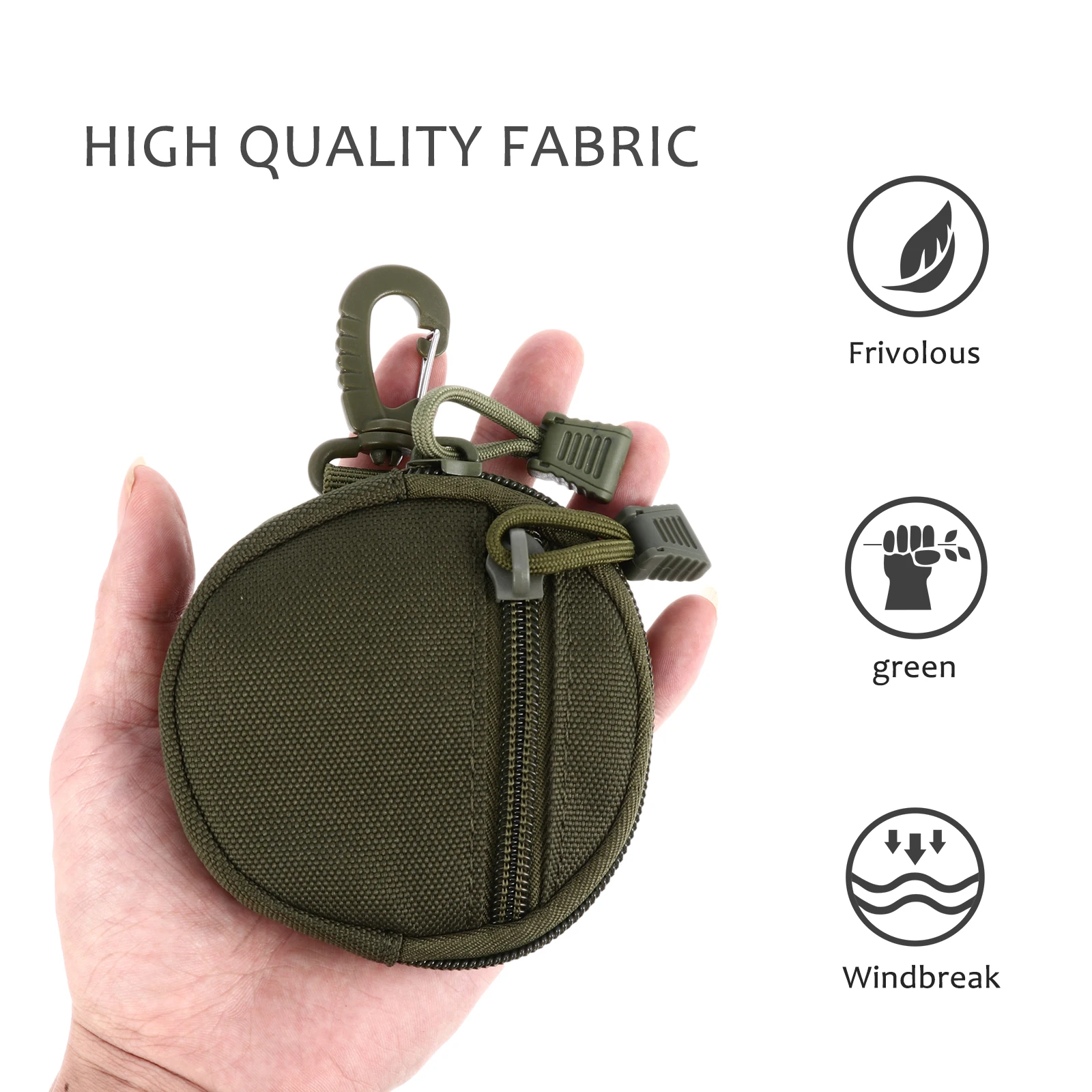 

Waterproof Pack Key Coin Storage Bag Purse Keychain Men Purses Mini Wallet Holder for Outside Pouches Outdoor Round Portable