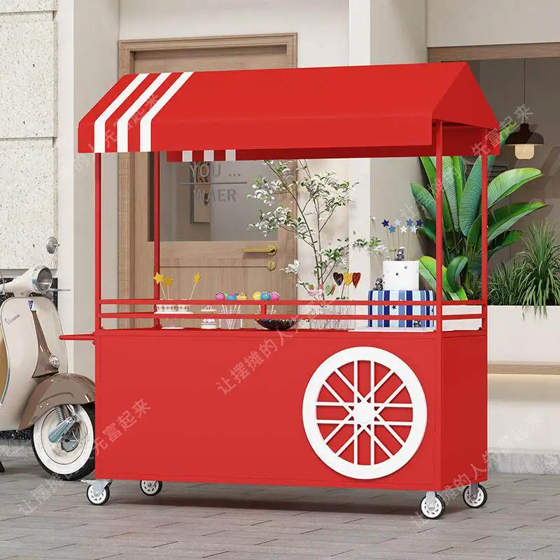 Outdoor sales stall Night market stall Early mobile food truck Supermarket market cart Float promotion shopping mall view 2