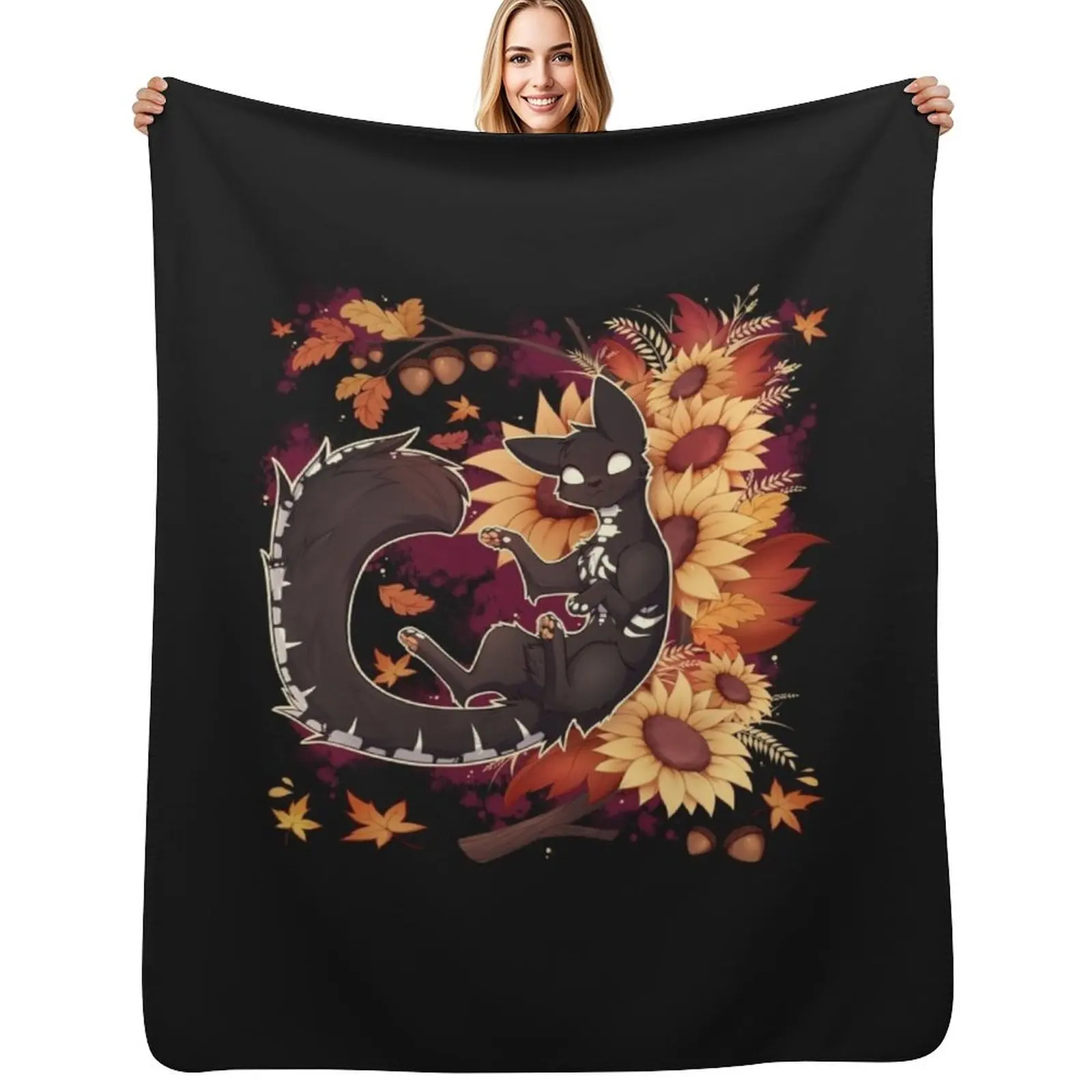 

Spooky Season Cat Throw Blanket Bed covers Stuffeds Soft Beds Bed linens Blankets