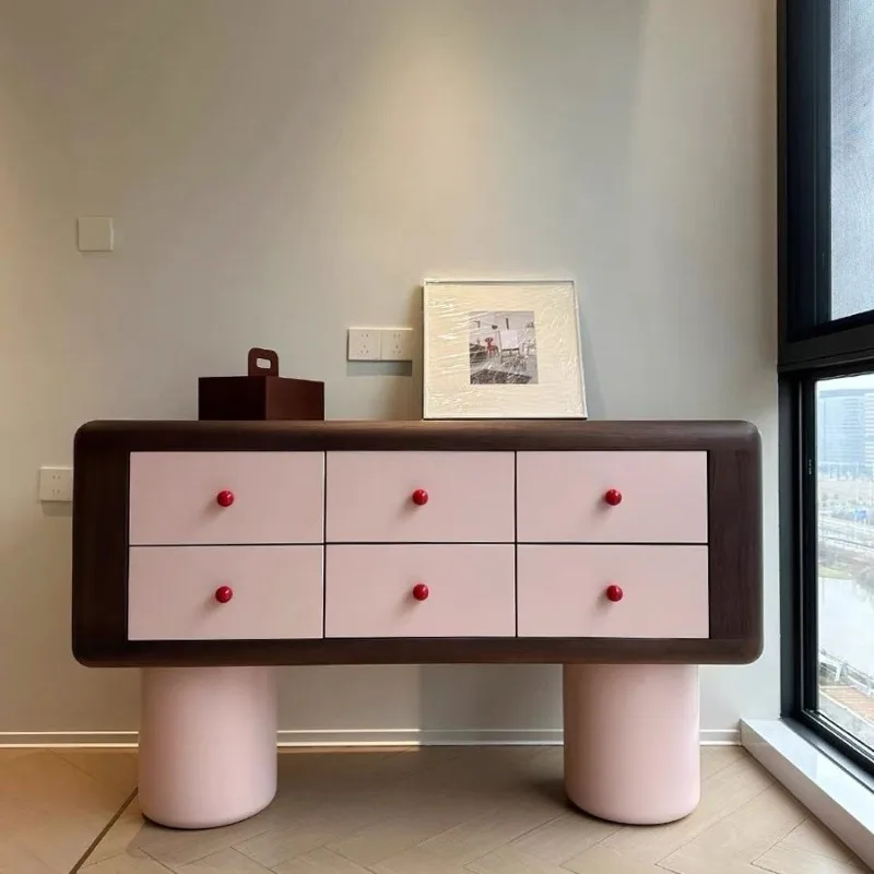 

Platform Personality Art Home Dining Side Cabinet Medieval Six Bucket Cabinet Storage Decorative Cabinet Creativity