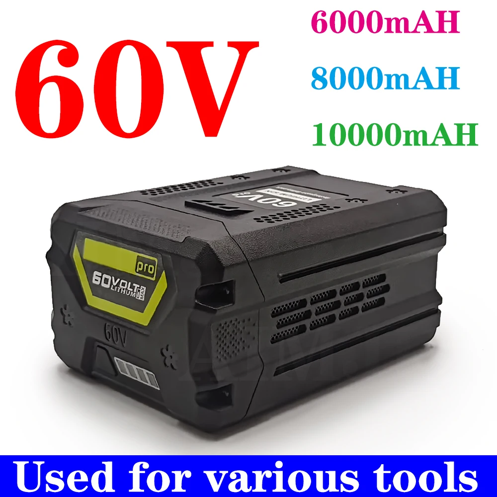 

60V pro Lawn Mower Trimmers Edgers Chainsaws Pole Saws Blower 60V Rechargeable Battery 10Ah Lithium-ion