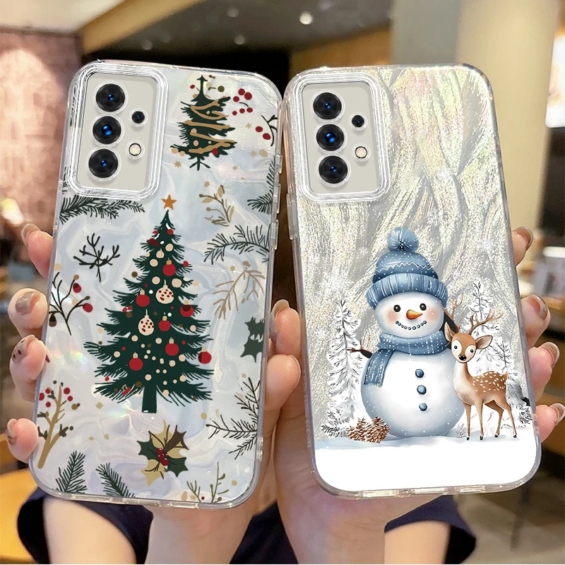 New Christmas Tree Phone Case For Samsung Galaxy A35 A34 A33 A32 A31 A30 A25 A24 A23 A22 A21 A20 A16 A15 A06 Hard Gradient Cover