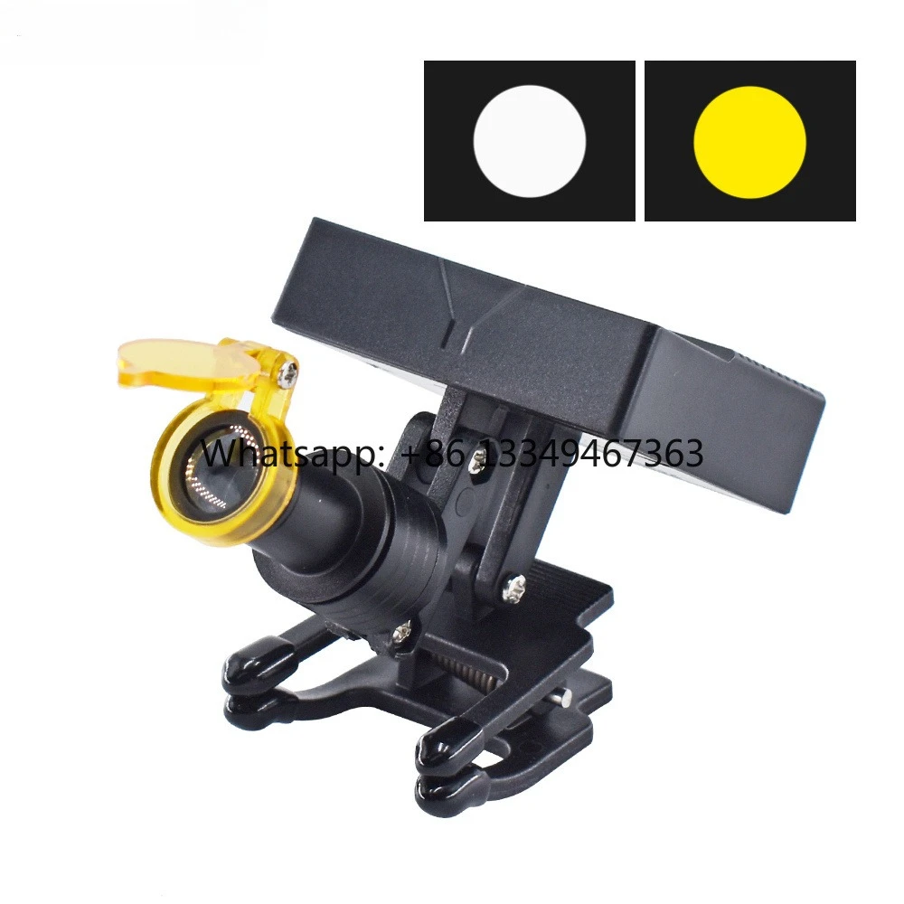 Dental 5W Wireless LED Headlight With Clip Portable Binocular Light for Dentist Loupe Lab Medical Magnifier