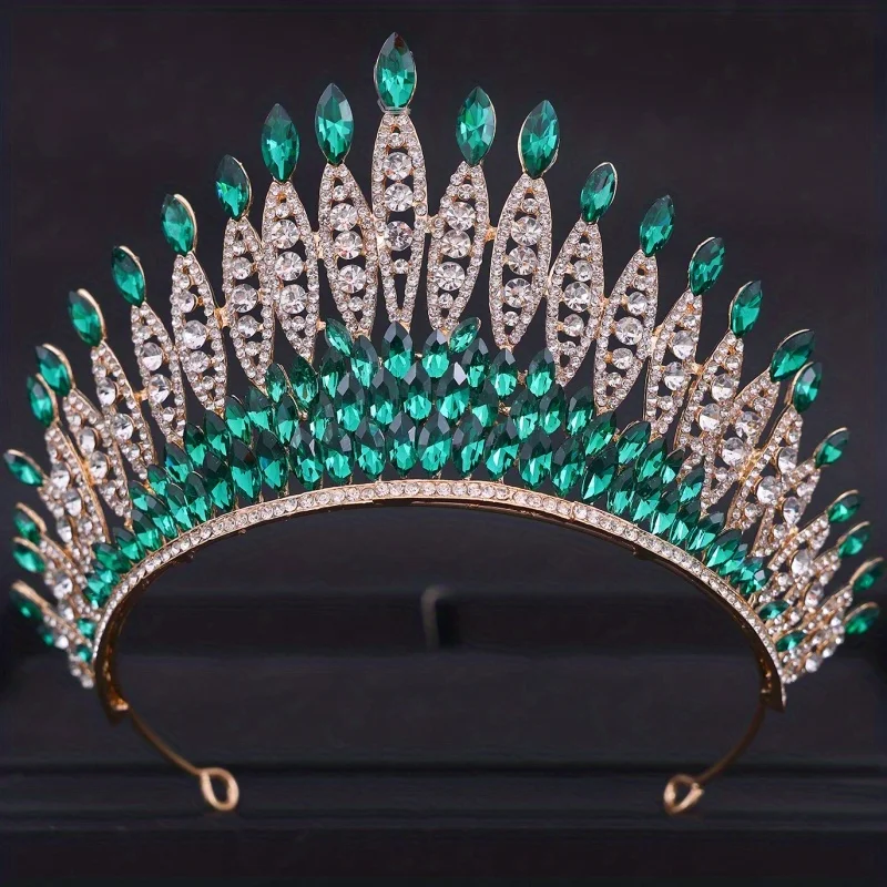 Baroque Crystal Tiaras And Crowns Rhinestone Prom Diadem Crown Tiara For Women Bridal Wedding Hair Accessories Jewelry Crown