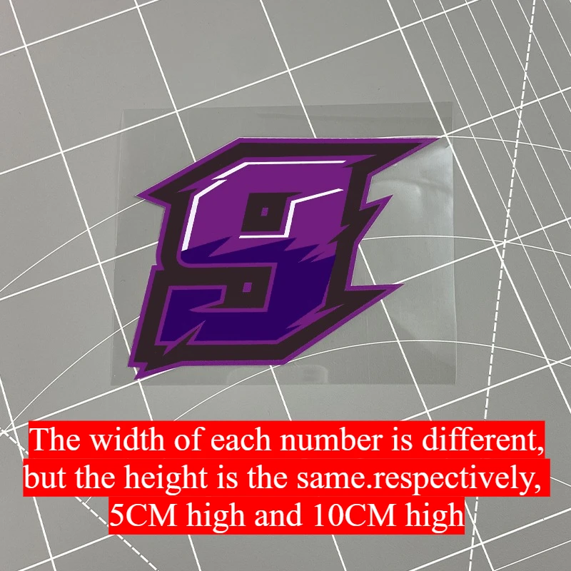 Purple Motorcycle Number Plate Sticker Waterproof Vinyl Decal for Fuel Tank Scooter Fairing Racing Helmet Decoration view 2