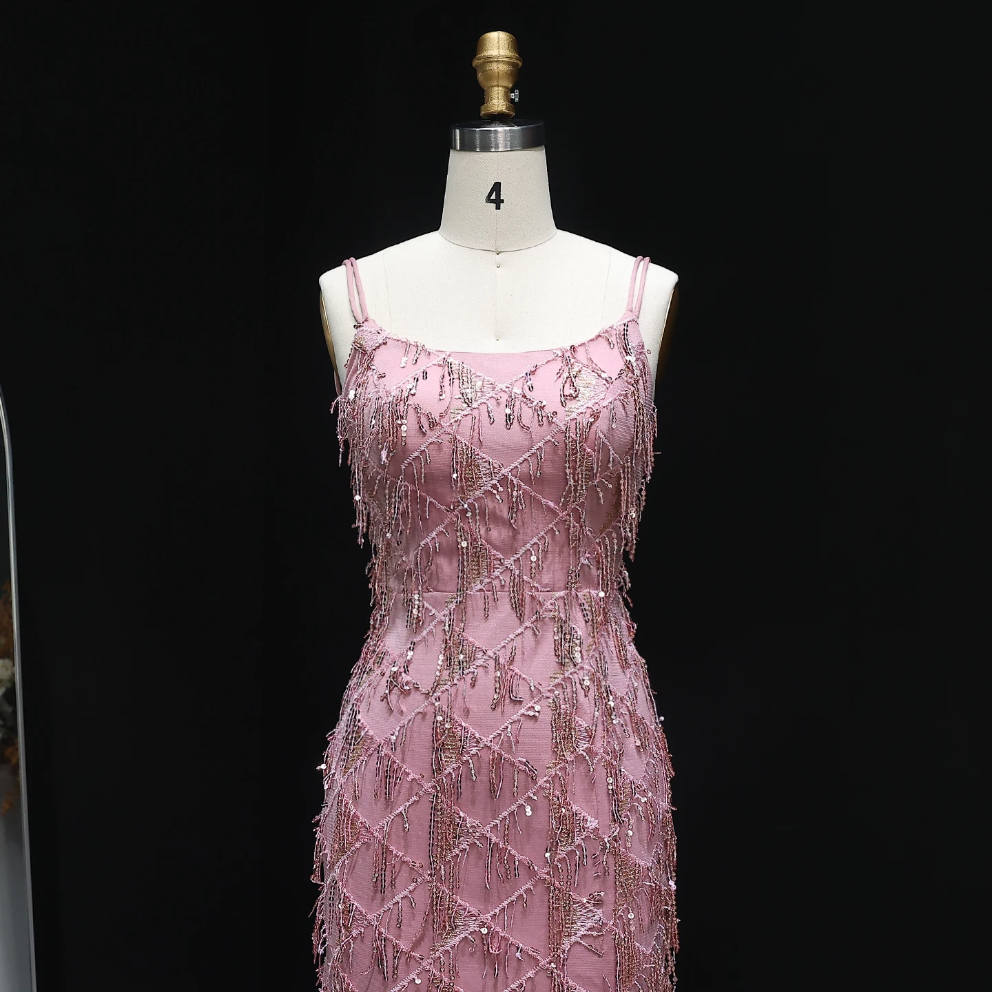 Sharon Said urocza różowa syrenka sznurowana bez pleców z frędzlami długie damskie suknie wieczorowe SH240 dostosowane