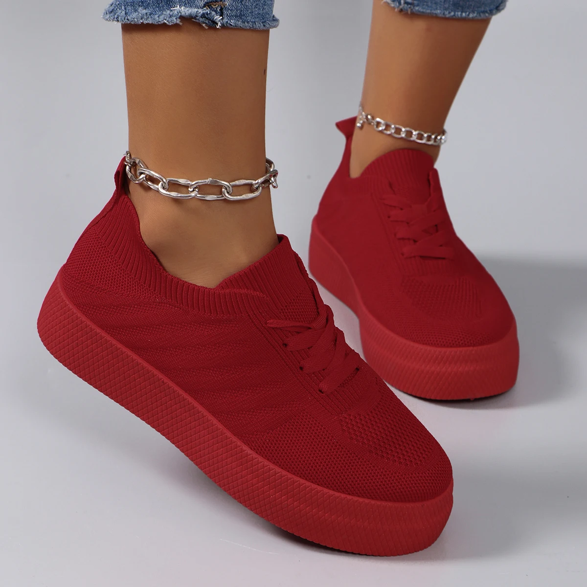 Frühling neue Damen Sportschuhe, modische, atmungsaktive, leichte, rutsch feste, verschleiß feste, lässige Sportschuhe, flache Schuhe
