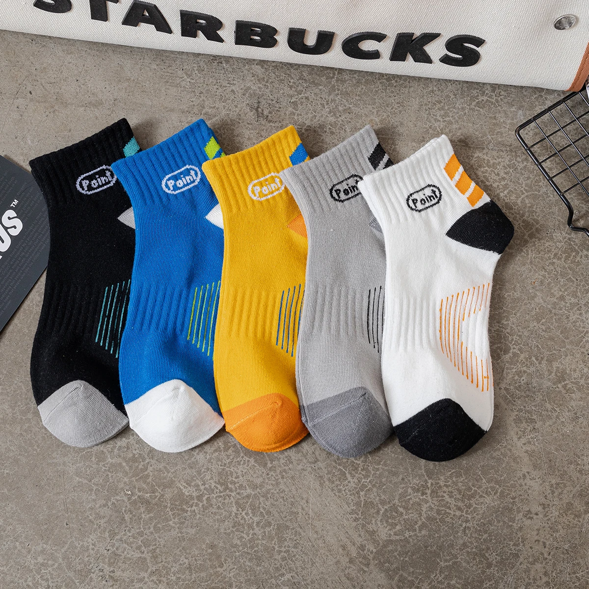 3 Pairs Patchwork Striped POINT Letter Low Waist Cartoon Luck Socks Girls Cotton Short Gym Trekking Party Sport High Cool Stuff