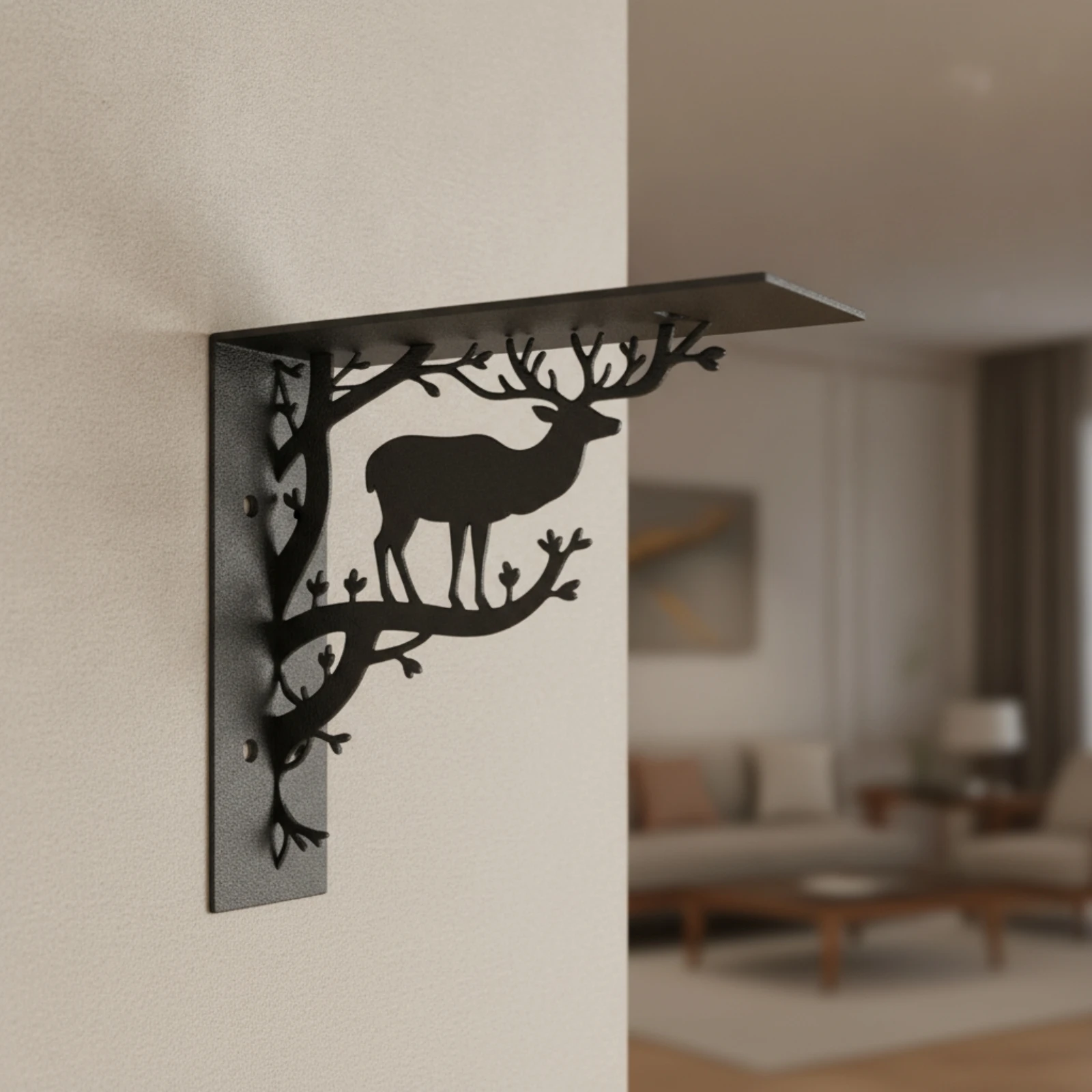 Shelf Bracket Right-Angle L Bracket Brackets Triangular Hardware Scrollwork for DIYers, Living Room, Kitchen