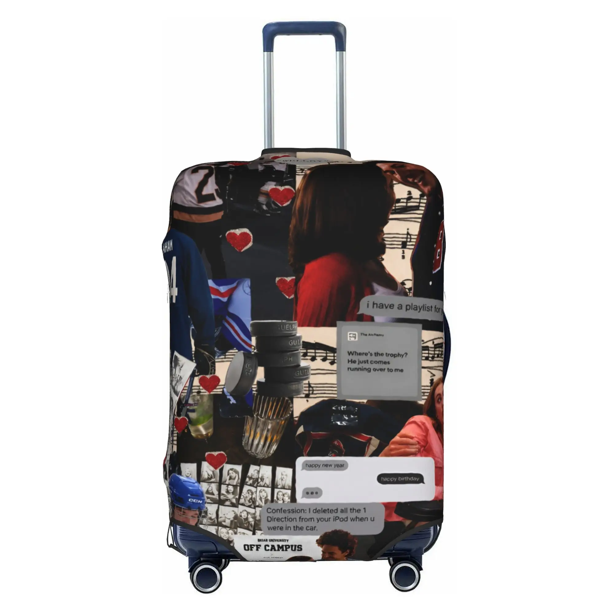 Custom Offs Campuses Luggage Cover Protector Funny Romantic TV Series Travel Suitcase Covers for 18-32 Inch