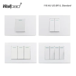 118 PC 1 2 3 4 Gang 2 3 Way Push On Off  Wall Switch Wallpad White Fireproof Plastic Panel US BR l IT IL EU Light Interruptor