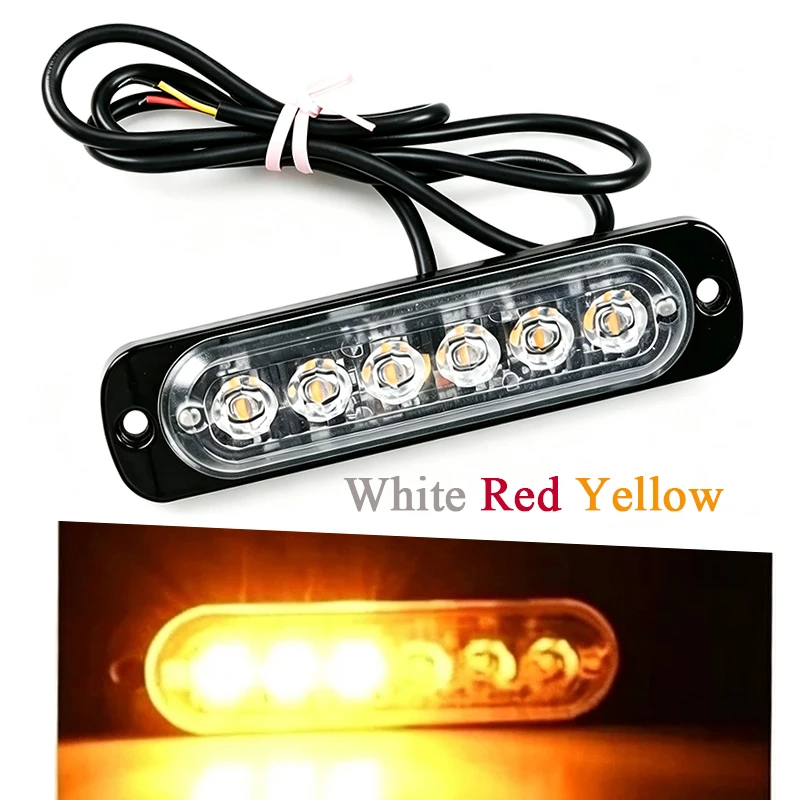 2PC 12V-24V Boat Light Fog Lights LED Work Light Flood Light Car External Lights White 6 SMD LED Indicator Light Tail Rear Lamps