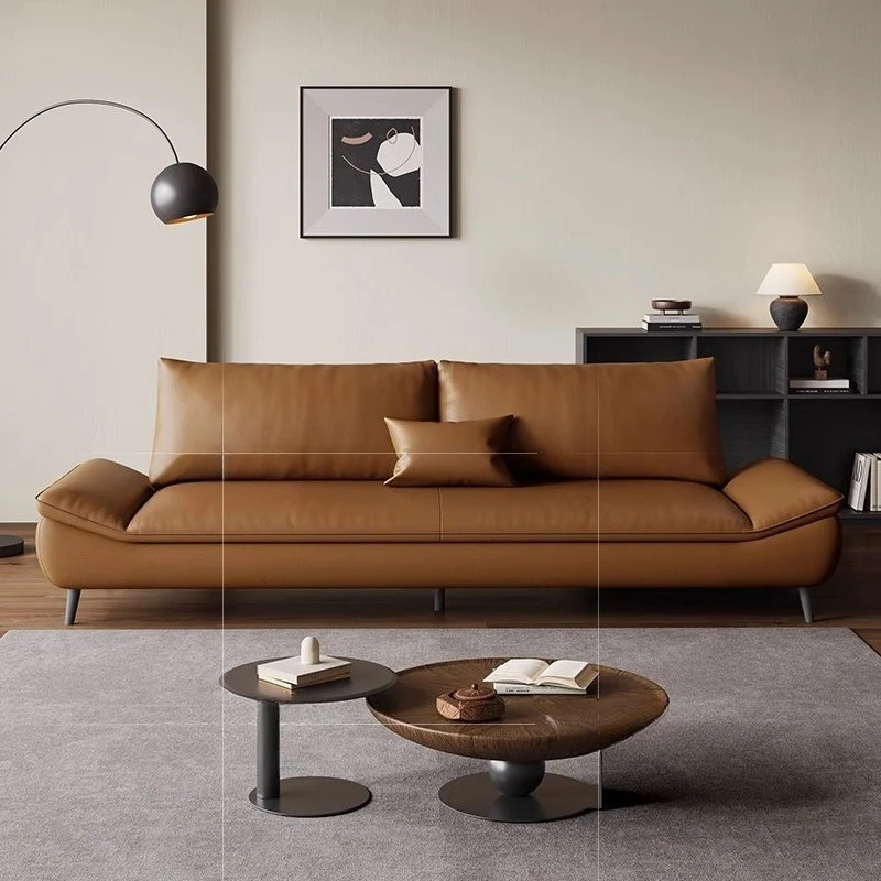 Italian minimalist sailing sofa living room three people straight row new sofa home