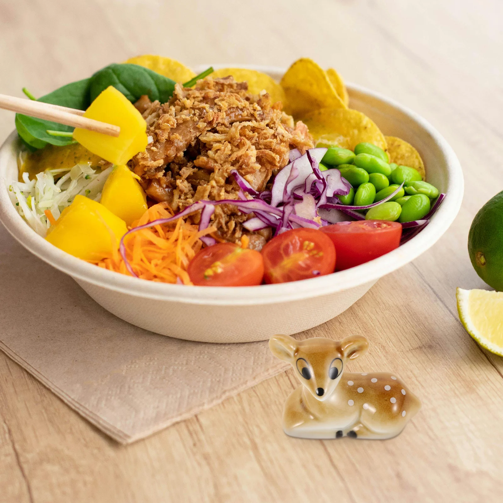 

6Pcs Cute Ceramic Deer Chopstick Holder Rest Spoon Stand Elk Animal Shaped Home Kitchen Tableware for Kids and Adults