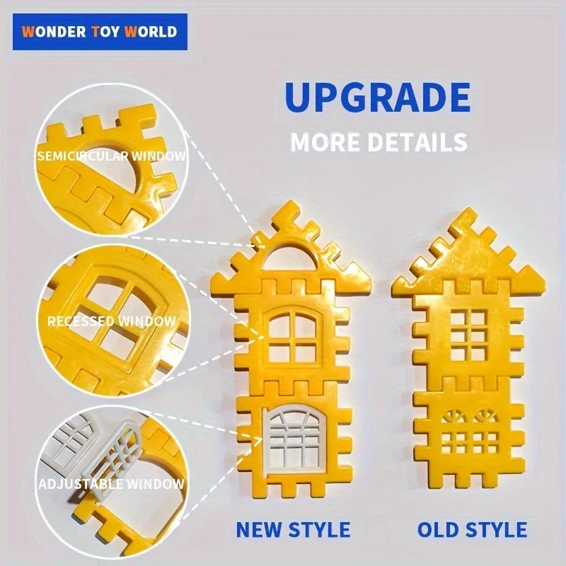 150Pcs DIY Haus Montage Bausteine Kreative Platz Große Partikel Blöcke wand Fenster Modell Puzzles Kinder Geburtstag Geschenke
