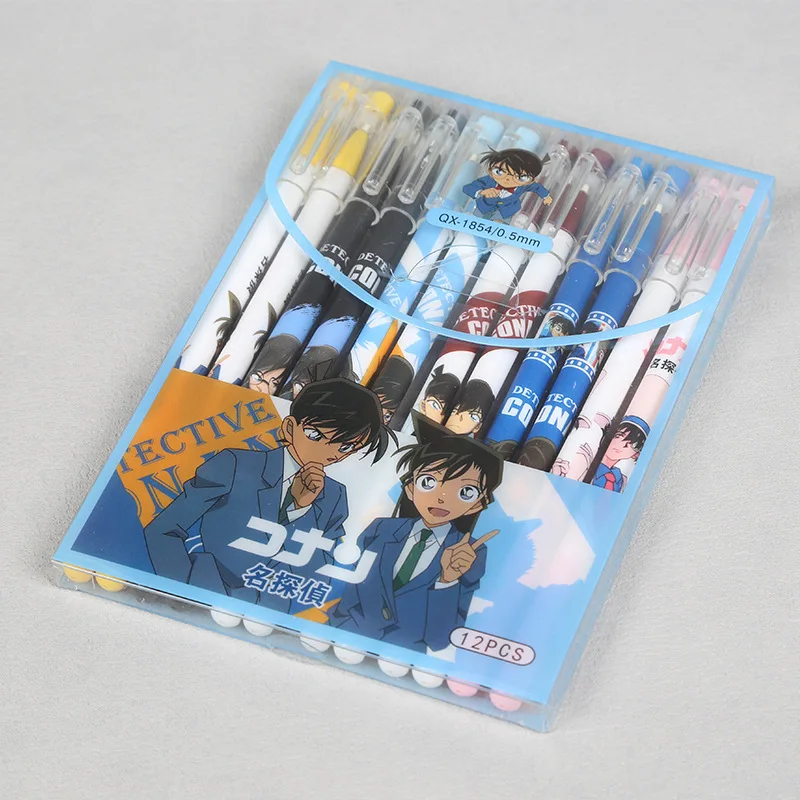 

Набор из 12 гелевых ручек с персонажами аниме «Детектив Конан»: креативные ручки с мультяшными принтами для мальчиков и девочек, канцелярский подарок
