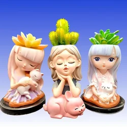 Original silicone mold 3D girl hug cat flowerpot gypsum resin candle concrete crystal glue tool DIY handmade crafts ornaments