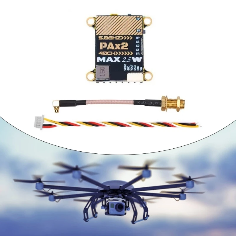 5.8GHz 2.5W ビデオ FPV 送信機 長距離ドローン用 0-25-400-800-1500-2500mW 6-36V