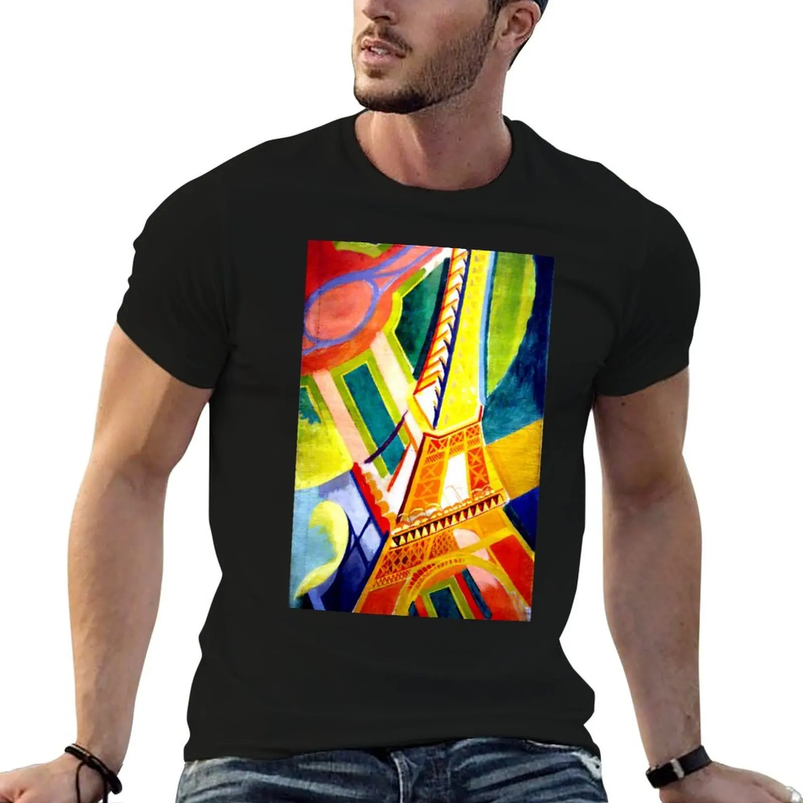 The Eiffel Tower by Robert Delaunay T-Shirt funny t shirts man t shirts for man graphic vintage man tshirt T-shirt