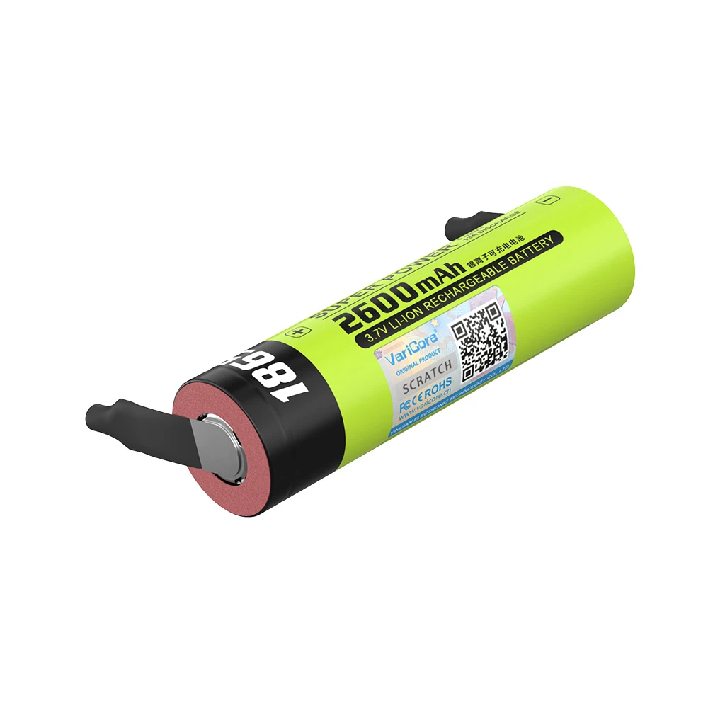 VariCore 18650 2600mAh 3.7V بطارية ليثيوم أيون قابلة للشحن لتقوم بها بنفسك ورقة النيكل للمصباح الأمامي ، بنك الطاقة المحمول