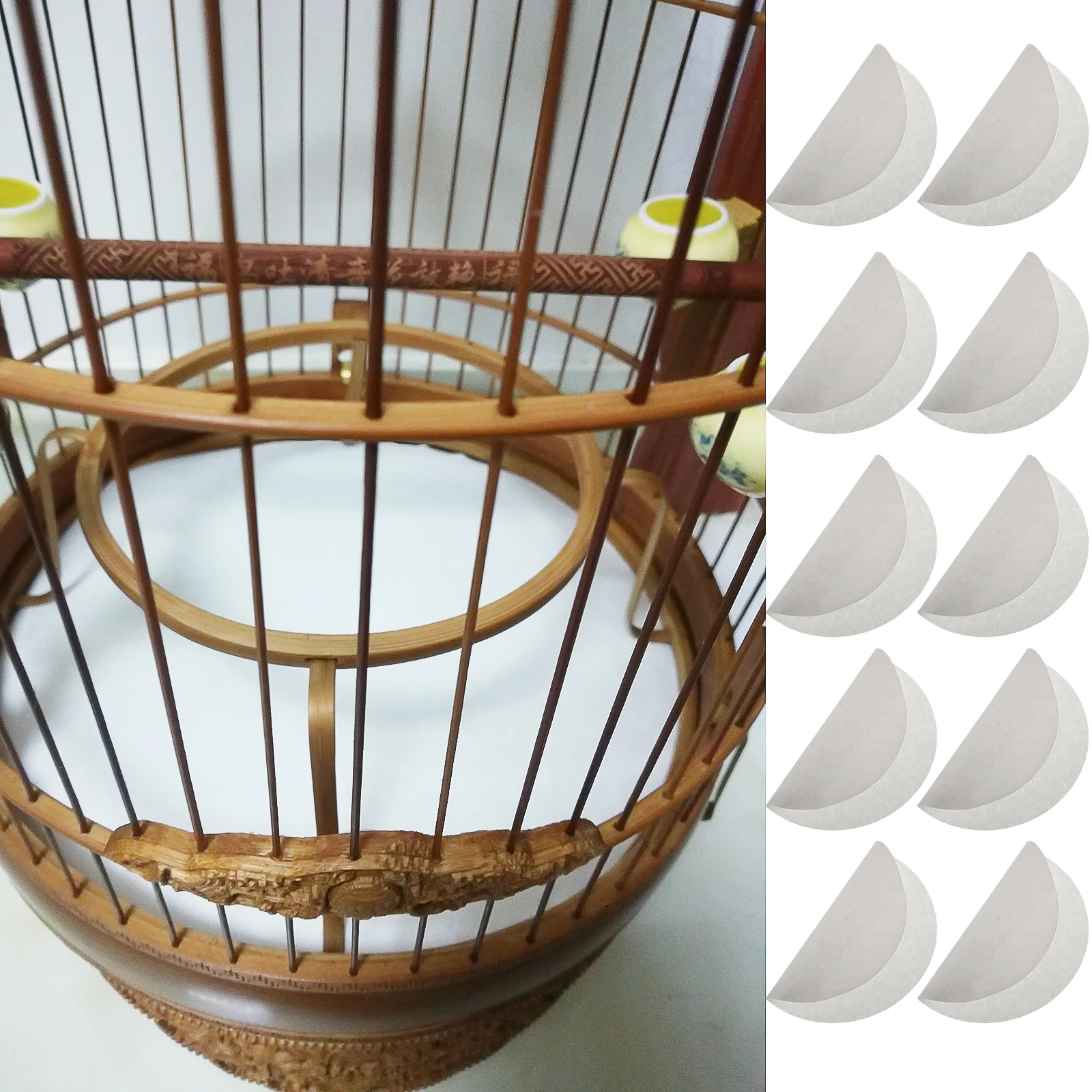 

100 Pcs Bird Cage Paper Parrot Supplies Accessory Birds Accessories Parrots Pad Liners Papers Pet Feeder Agapornis