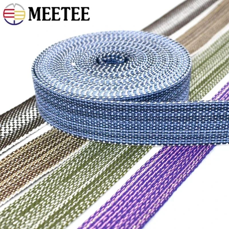 2/4/5/10M Polyester Cotton Webbing Strap Tape Jacquard Bag Shoes Backpack Label Ribbons DIY Sewing Biasband Clothing Accessories