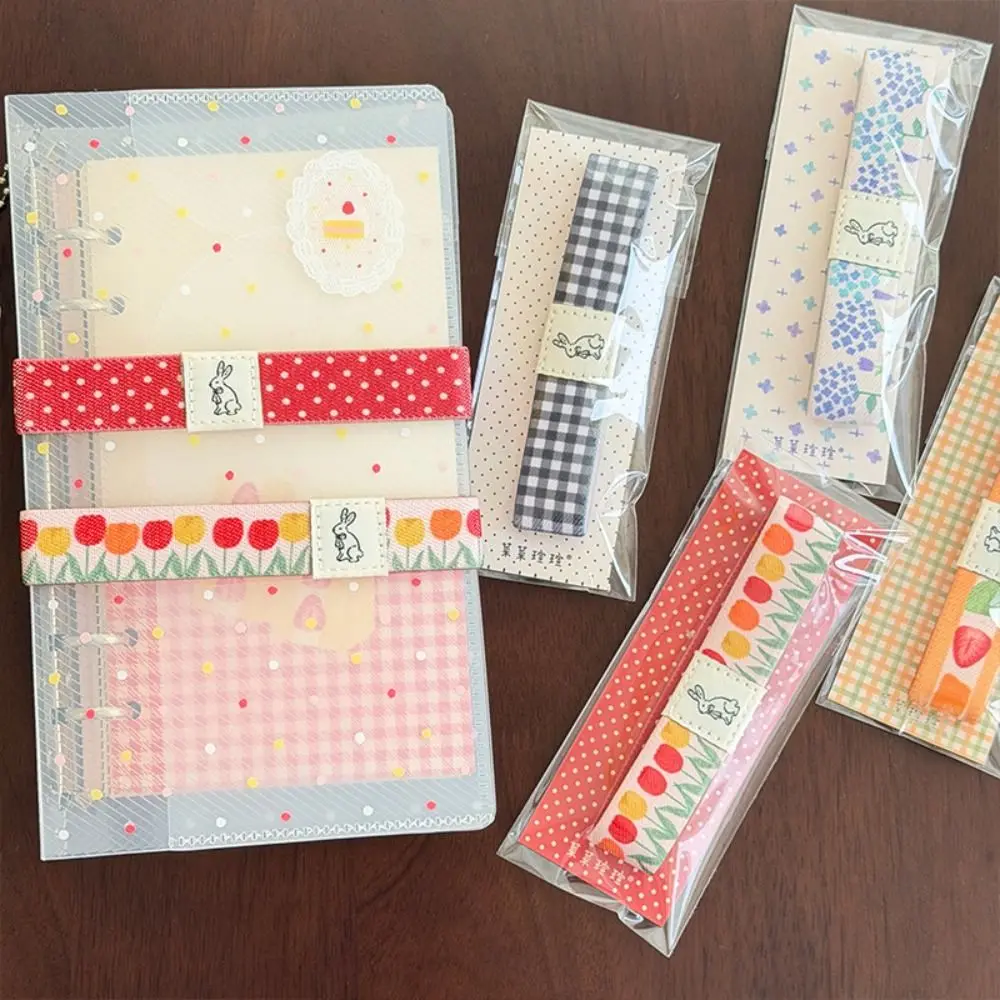 Practical Notebook Elastic Band Checkered Minimalist Double-Sided Strap Polka Dot Keeps Flat Elastic Strap for A6/M5/A7 Journals