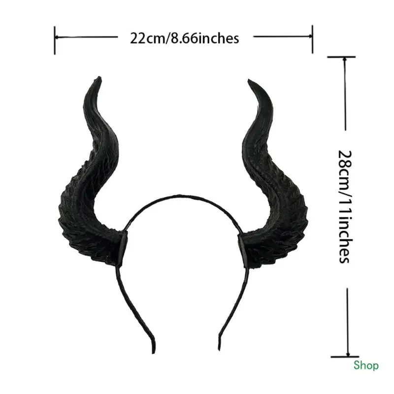 Dropship 파티 무대 공연을위한 다크 호른 순록 머리띠 헤어 후프 성인 코스프레 헤어 밴드 카니발 공급