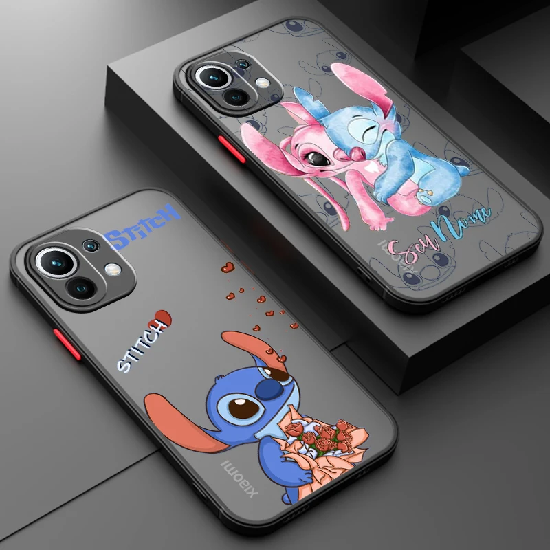 

Disney Stitch Lilo For Xiaomi Mi 13 12 12S 12T 12X 11 11T 10 9T Lite Pro Ultra Frosted Translucent Hard Phone Case Phone Case