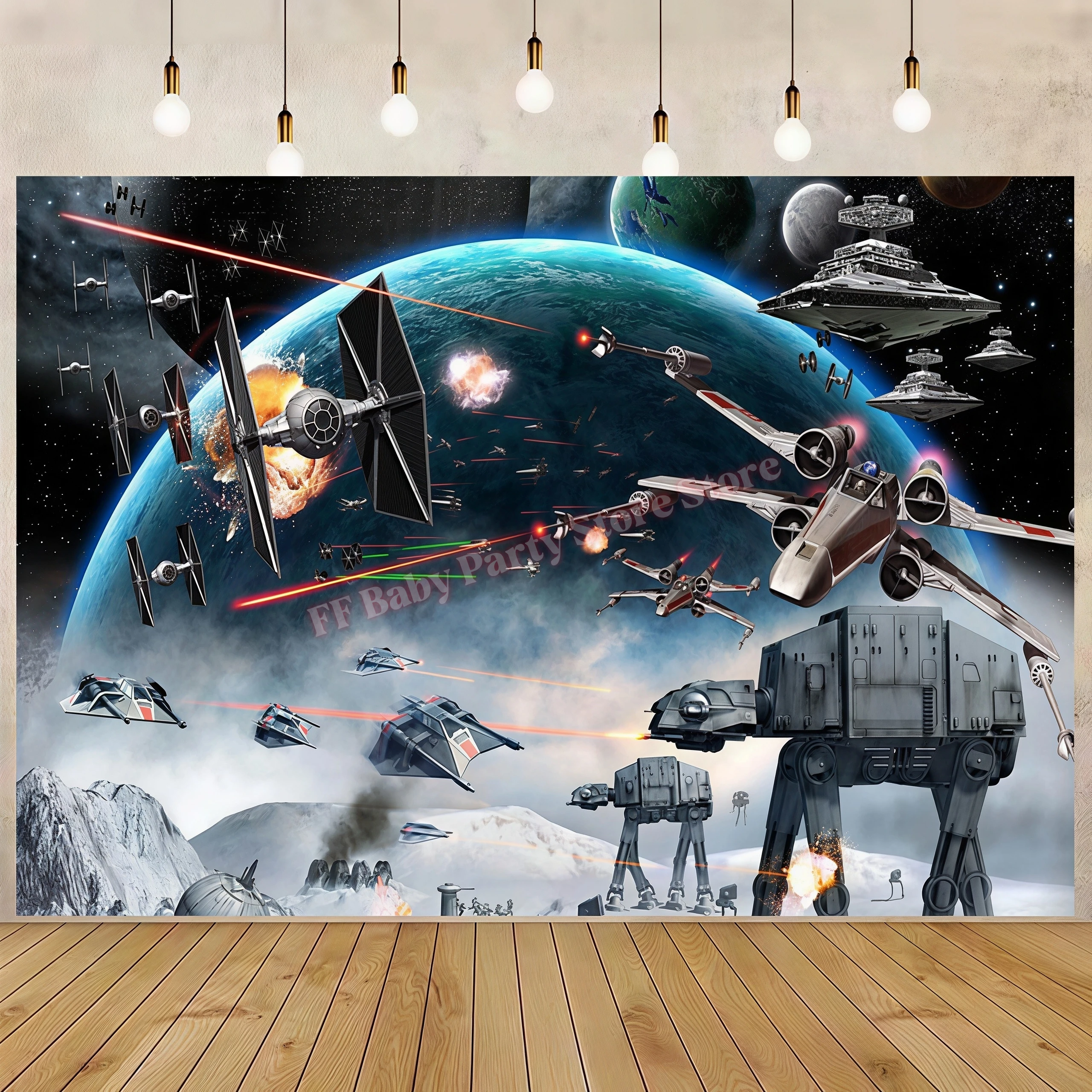 Star Wars Geburtstagsparty-Dekorationen Roboter-Tasse Teller Servietten Ballon Tischdecke für Jungen-Partys Baby-Shower-Zubehör Geschenk – Detail 15