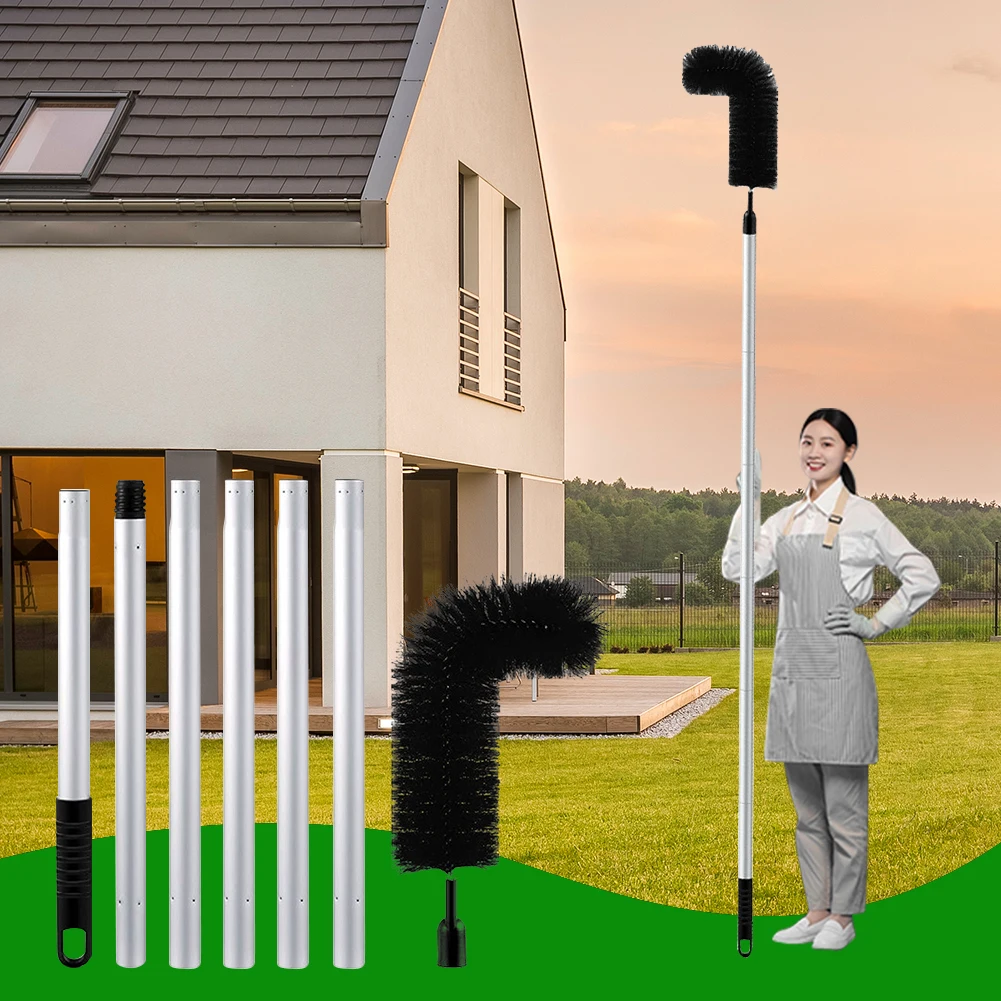 Gutter Cleaning Tool Adjustable Gutter Cleaner Detachable Drain Cleaning Tool Drain Protection Brush for Leaves and Debris