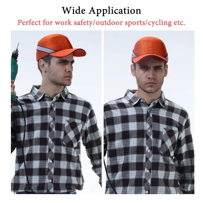 Net Cloth Hi-Viz Anti-collision Hard Hat Work Safety Bump Cap Baseball Hat Style Helmet Head Protection Repairing