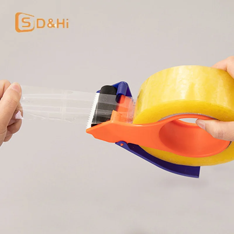 موزع أشرطة لاصقة لسطح المكتب - قاطعة أشرطة شديدة التحمل باللون الأرجواني/الأصفر للمكتب والمنزل والتغليف #4