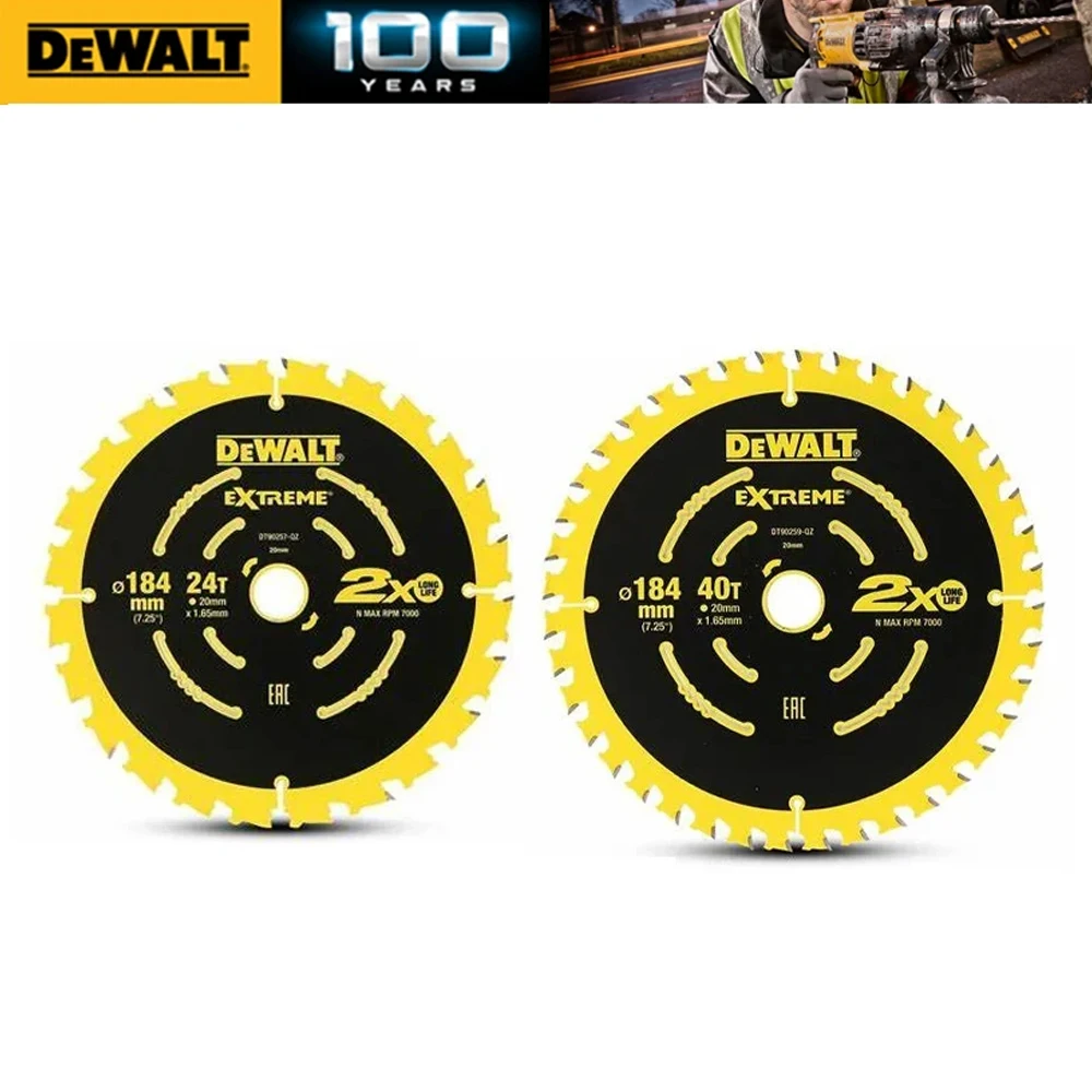 

DEWALT 184MM 40T/24T DT90257 DT90259 Construction Circular Saw Blade Power Tool Accessories DT90257-A9 DT90259-A9