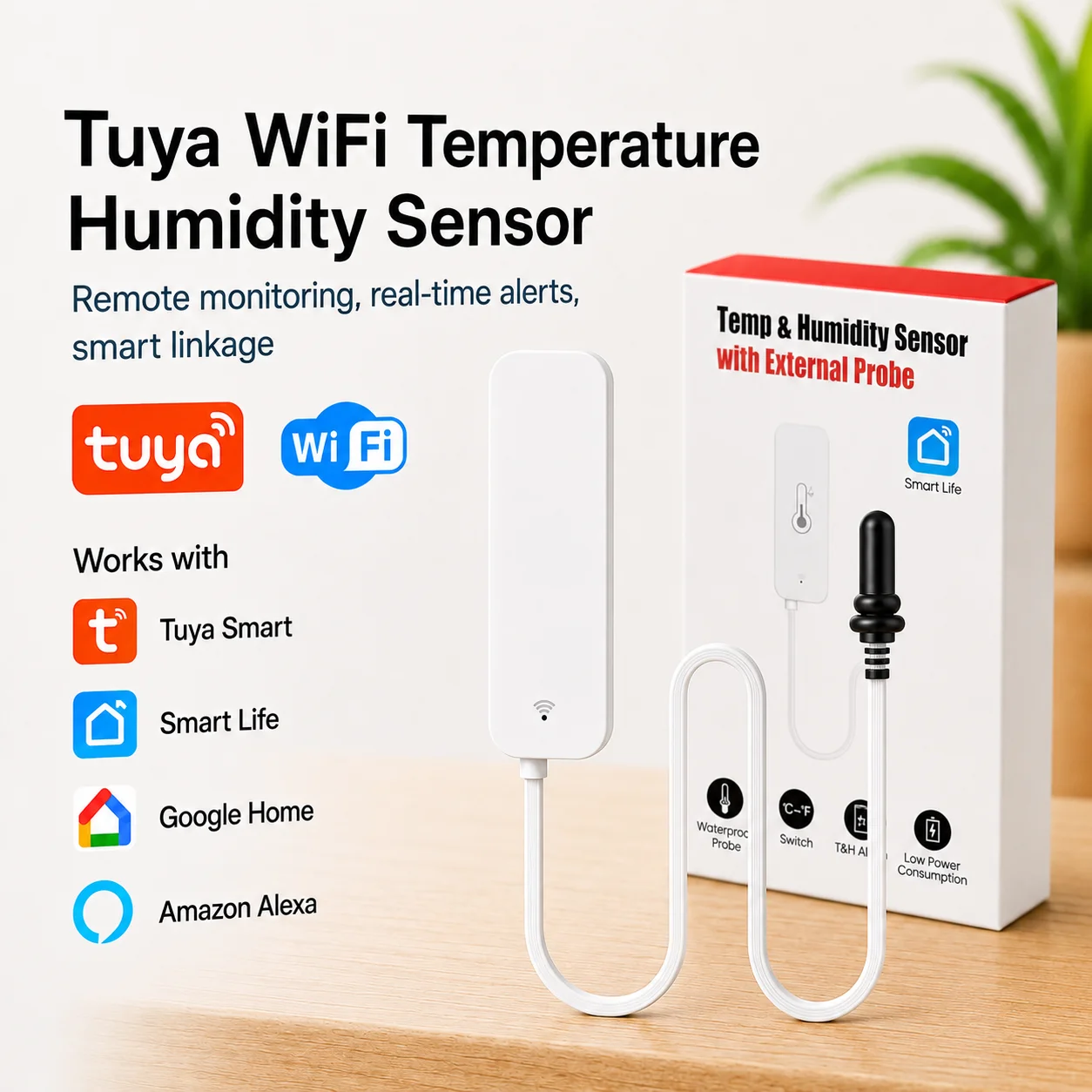 Planted Aquarium Temperature - Tuya WiFi Temperature Humidity Sensor With