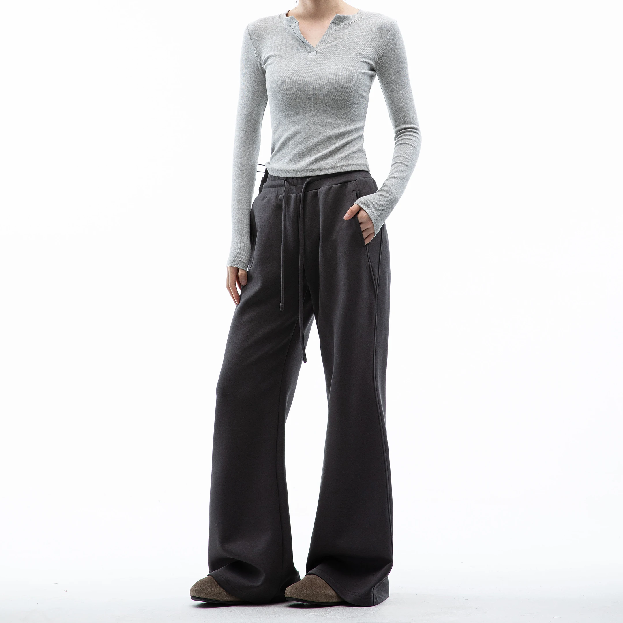 Low Waist American Style Hot Girl Casual Pants Women's Spring Autumn Yoga Pants Slimming Flared Sports Trousers