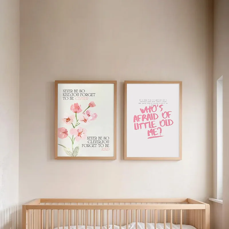 الوردي العصرية الفن كلمات المشارك فتاة في سن المراهقة غرفة النوم مريحة جدار قماش الجدار الشنق الرسام الإقامة الصيد عيون غاضبة جدار الفن