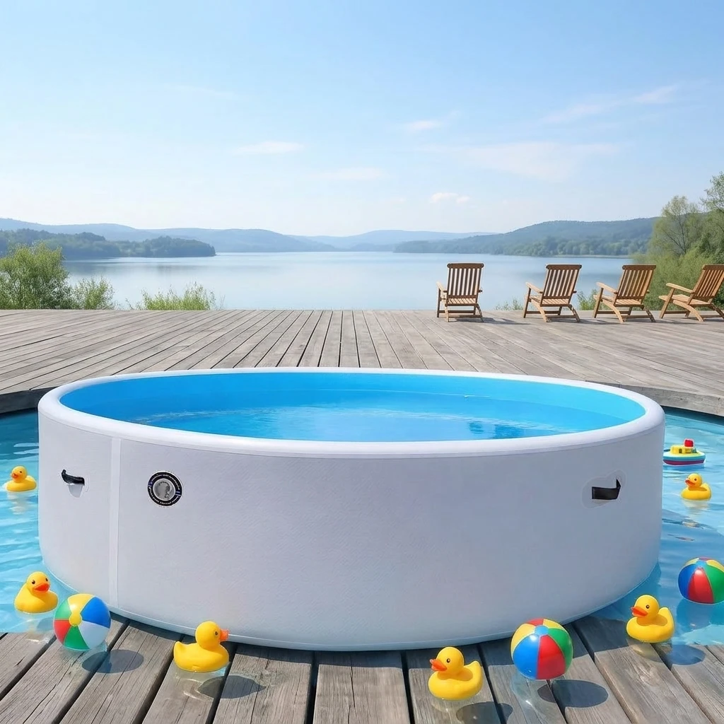 Factory Direct Round Children's Pool China Drop Stitch Inflatable Spa Swimming Pool Made of Durable PVC Material