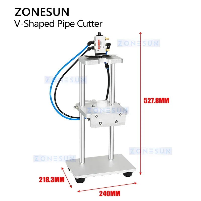 Zonesun Dip Tube V Cutter Pneumatic Cutting Machine Perfume Tube Cutting Machine Spray Caps ZS-JG300V