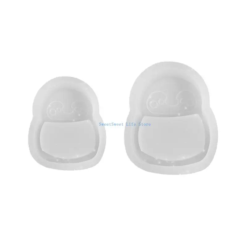 

D5QB Geometry Penguin Resin Casting Silicone Mold Woman Keychain Decorative Pendant Mold for DIY Crafts