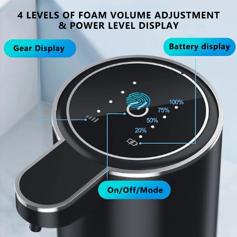 Nieuwe Zeepdispenser Touchless Sensor Smart Washandschuim en vloeistofmodus voor badkamerkeuken, schuimzeepdispenser