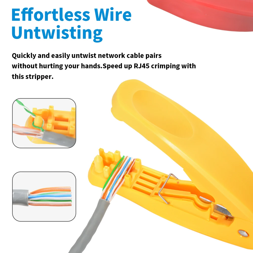 RJ45 LAN-Kabelwerkzeug, 4-in-1 Schneid-, Abisolier-, Kamm- und Richtwerkzeug für Cat5e Cat6 STP UTP Netzwerkkabel – Detail 4