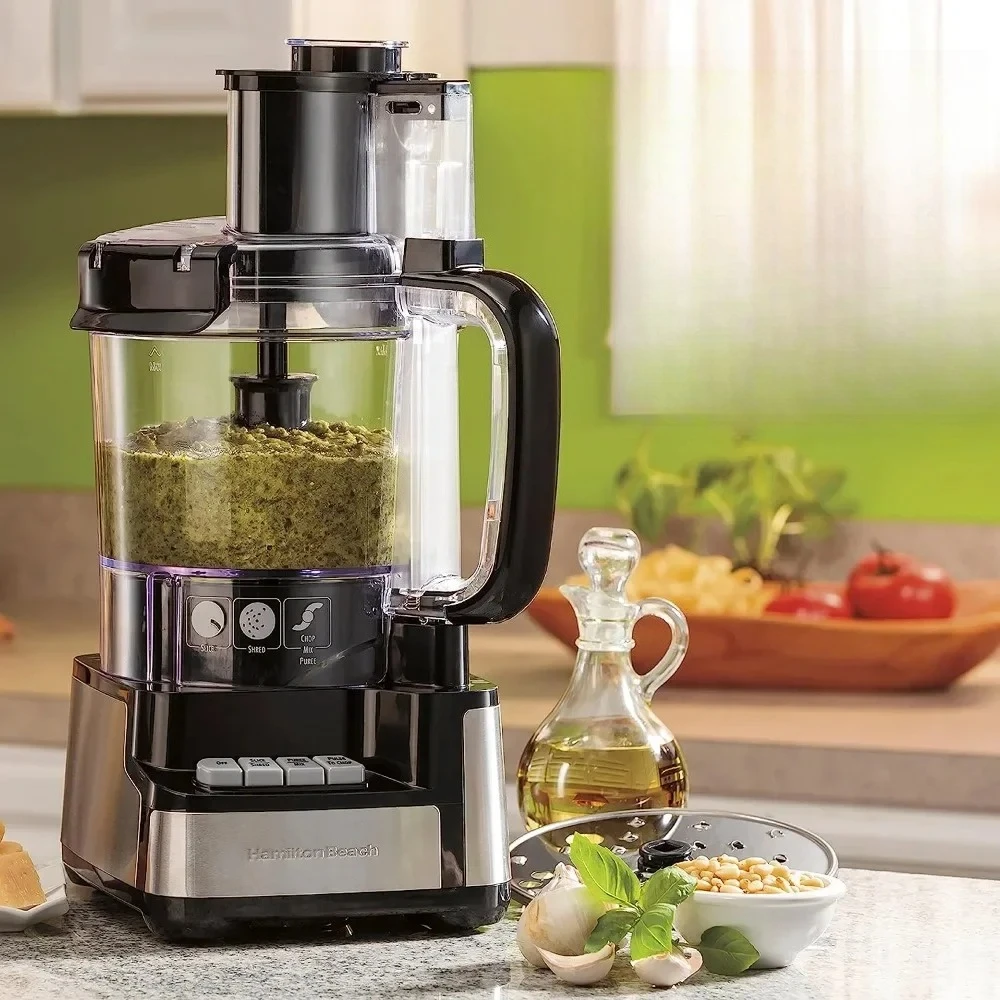 

# Кухонный комбайн и измельчитель овощей, не содержит BPA, лезвия из нержавеющей стали, чаша на 12 чашек